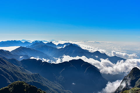 clouds, sunrise, sky, landscape, horizon, mountains, sapa, fansipan HD wallpaper