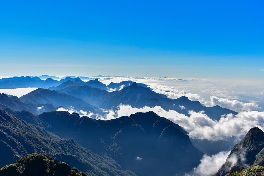 clouds, sunrise, sky, landscape, horizon, mountains, sapa, fansipan HD wallpaper