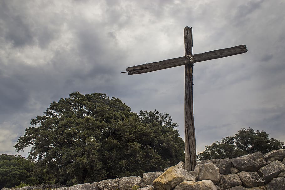 jesus, christ, cross, easter, death, cloud - sky, belief, tree HD wallpaper