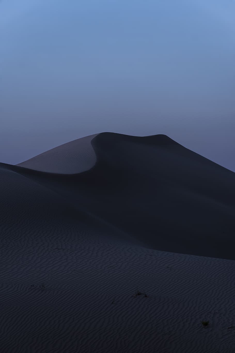 sand mountain at dusk, scenics - nature, desert, sky, sand dune HD wallpaper