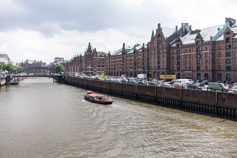 View of Speicherstadt in Hamburg, architecture, blue, building HD wallpaper