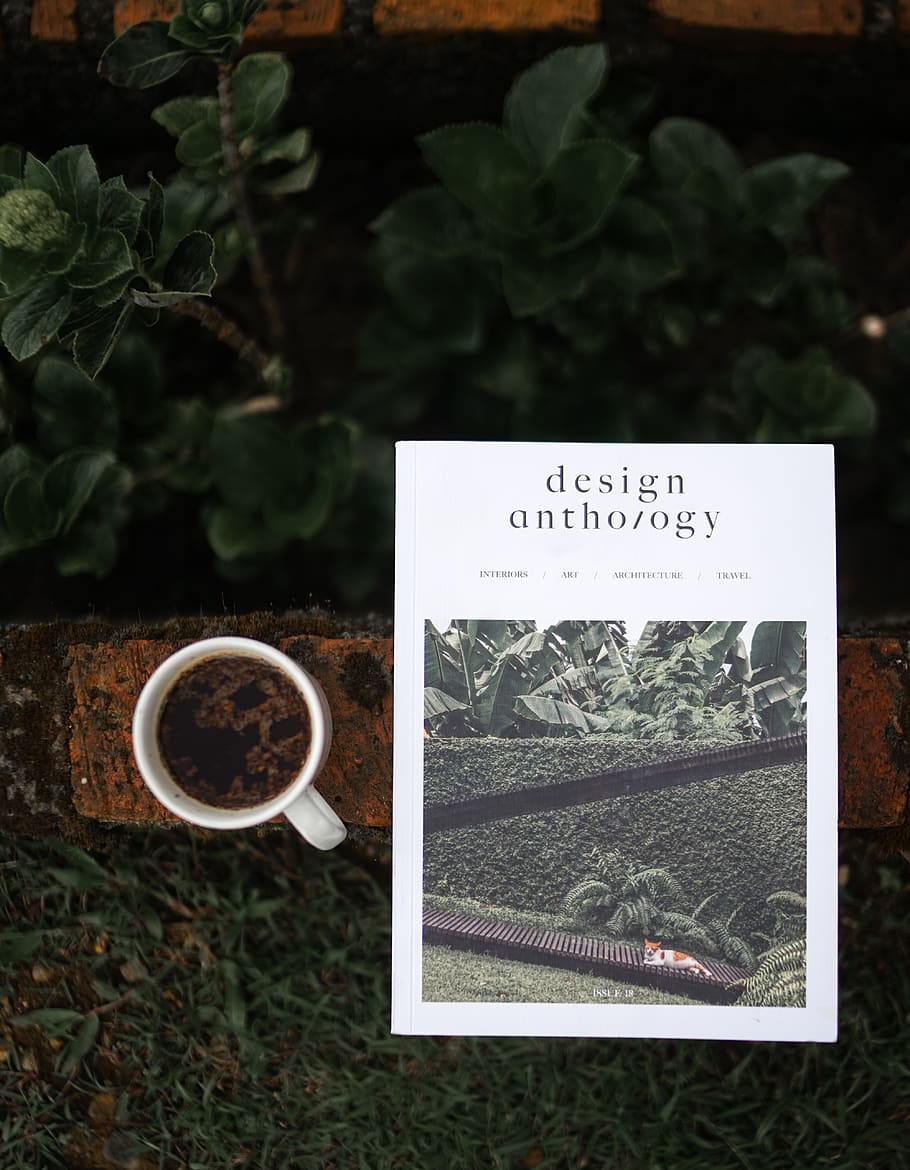 Design anthology book, drink, vegetation, plant, cup, tree, land HD wallpaper
