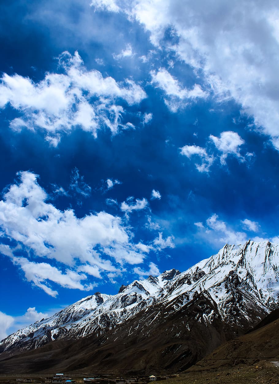 Glacier Mountain Under Clear Blue Sky, cold, daylight, high, landscape HD wallpaper