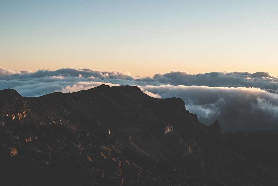 clouds, sky, air, mountain, volcano, nature, earth, wind, hawaii HD wallpaper