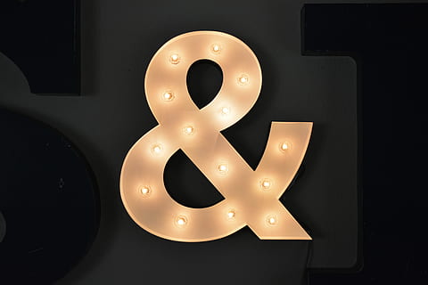 marquee ampersand, text, alphabet, symbol, sign, light, word HD wallpaper