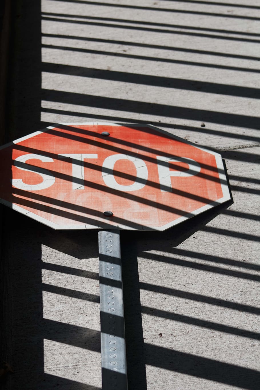 red and white Stop sign, communication, striped, sunlight, shadow HD wallpaper