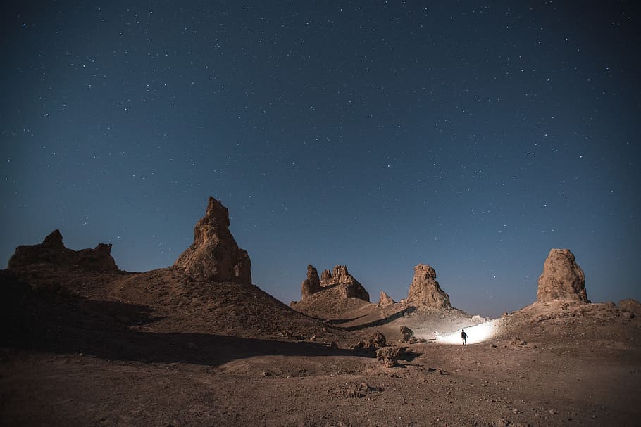 person on desert, nature, outdoors, outer space, astronomy, universe HD wallpaper
