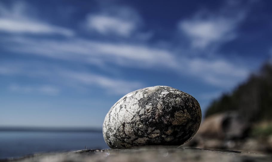 Macro Photo Of A Rock, stone, solid, sky, rock - object, cloud - sky HD wallpaper