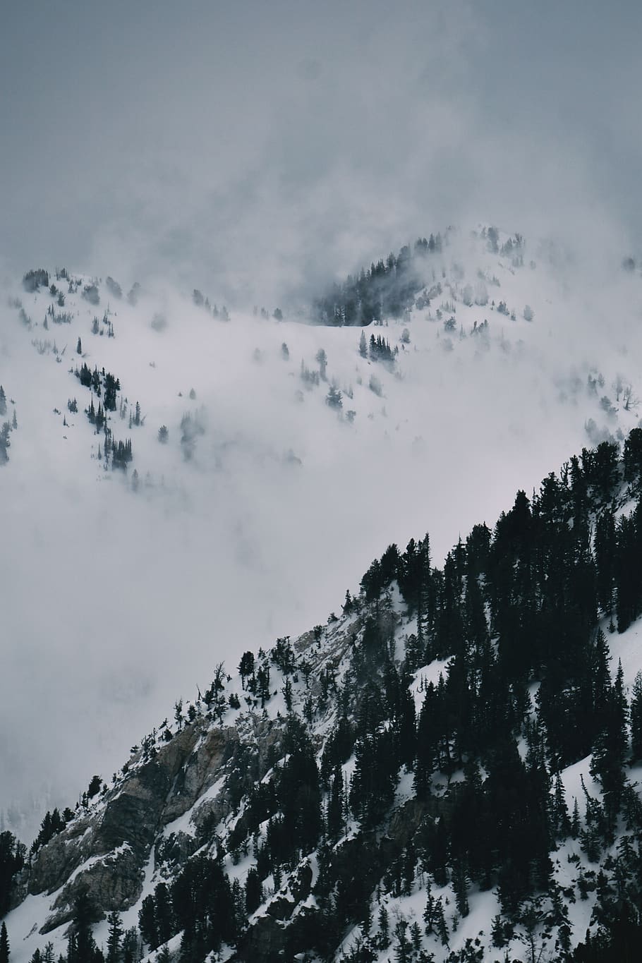 mountain filled with snow, sky, beauty in nature, scenics - nature HD wallpaper