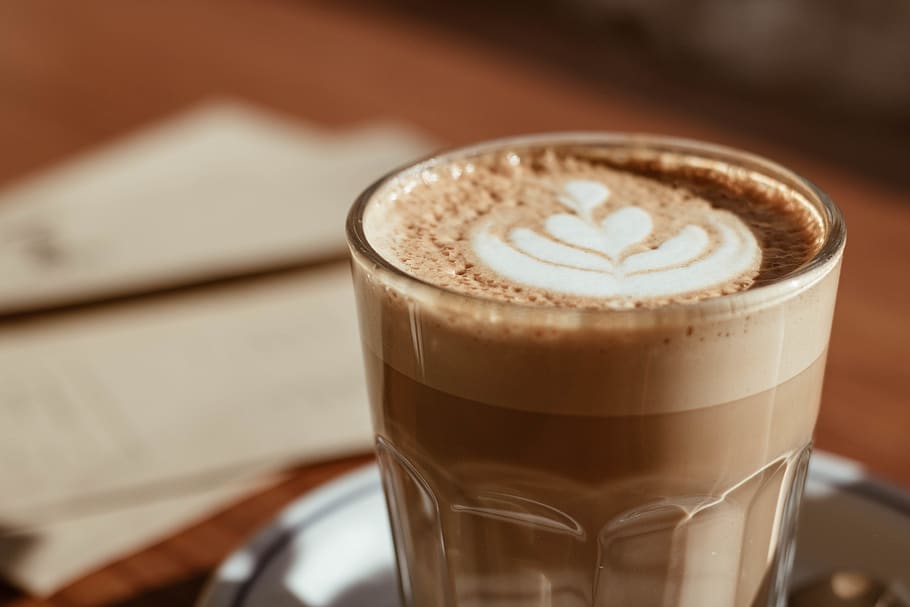 chocolate latte, coffee cup, beverage, drink, milk, pottery, saucer HD wallpaper
