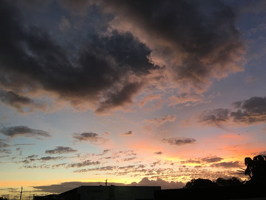 rainbow, clouds, sky, sunset, cloud - sky, scenics - nature HD wallpaper