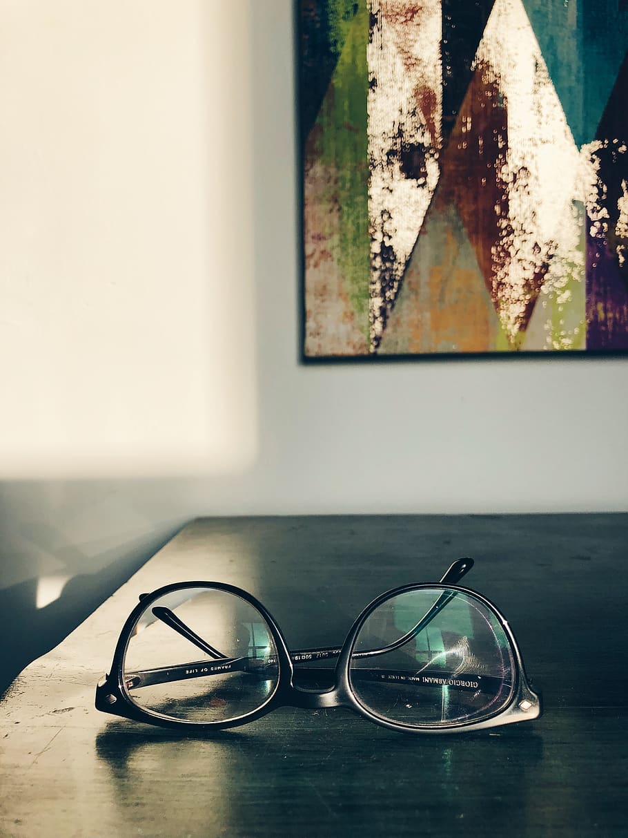 glasses, study, nerdy, life, table, glass - material, indoors HD wallpaper