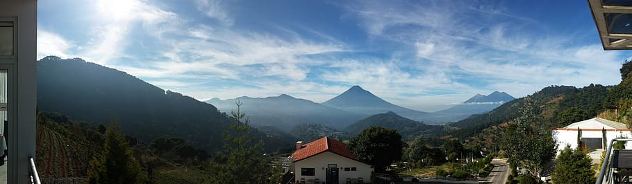 guatemala, antigua guatemala, volcano, mountain, panoramic, HD wallpaper