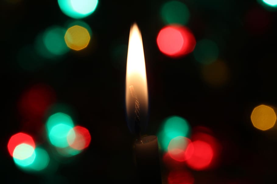 candle, light, fire, flame, dark, night, bokeh, illuminated HD wallpaper