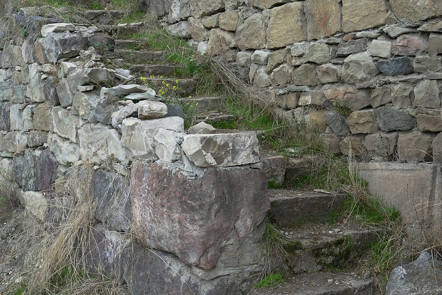 stairs, level, staircase, old, stone stairway, rise, upgrade HD wallpaper