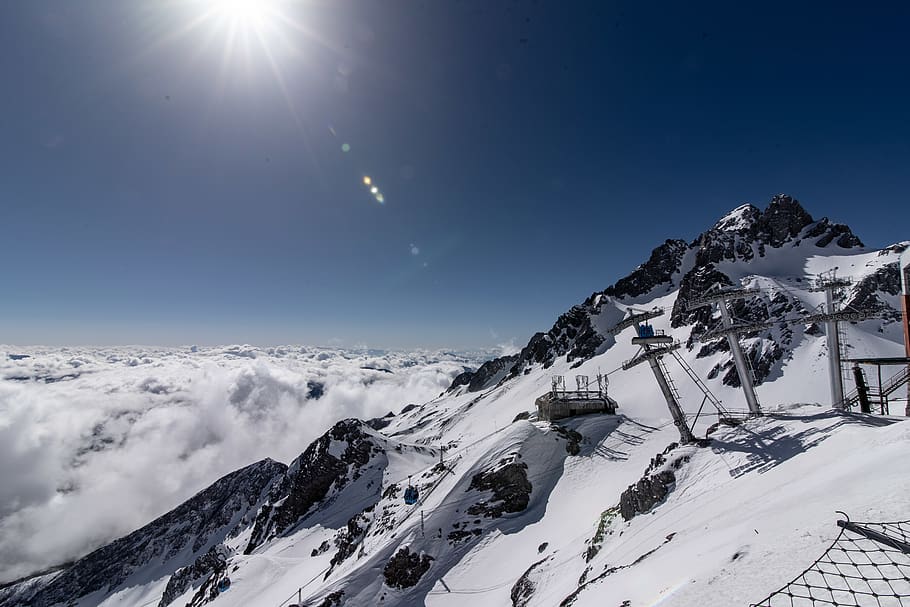 outdoors, mountain, nature, mountain range, peak, ice, snow HD wallpaper