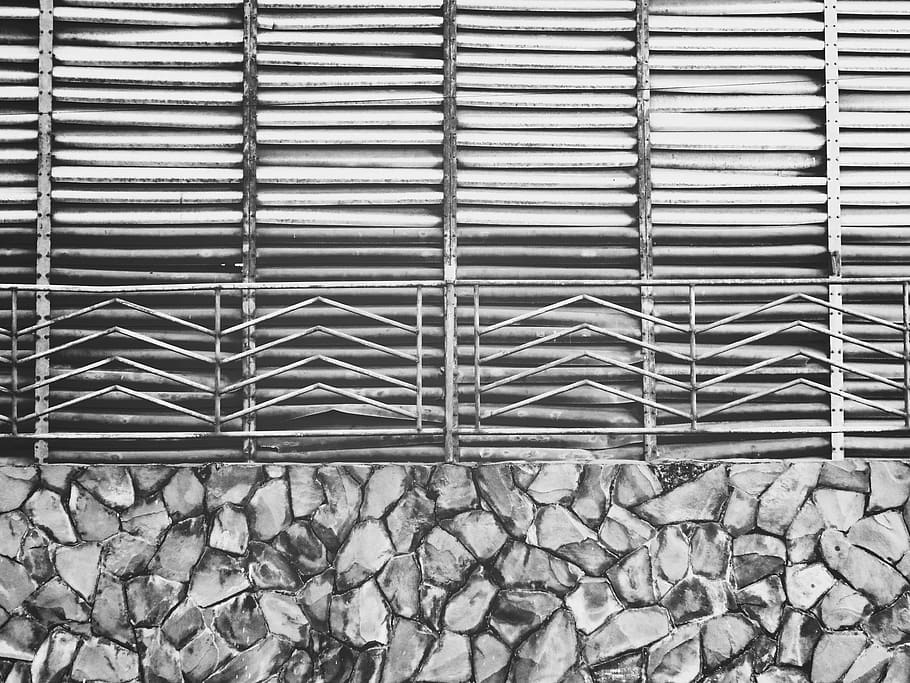 metal frames grayscale photography, pattern, no people, large group of objects HD wallpaper