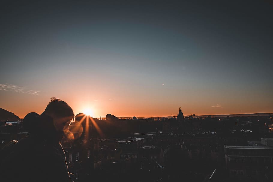 flare, light, person, human, nature, outdoors, sky, dusk, dawn HD wallpaper