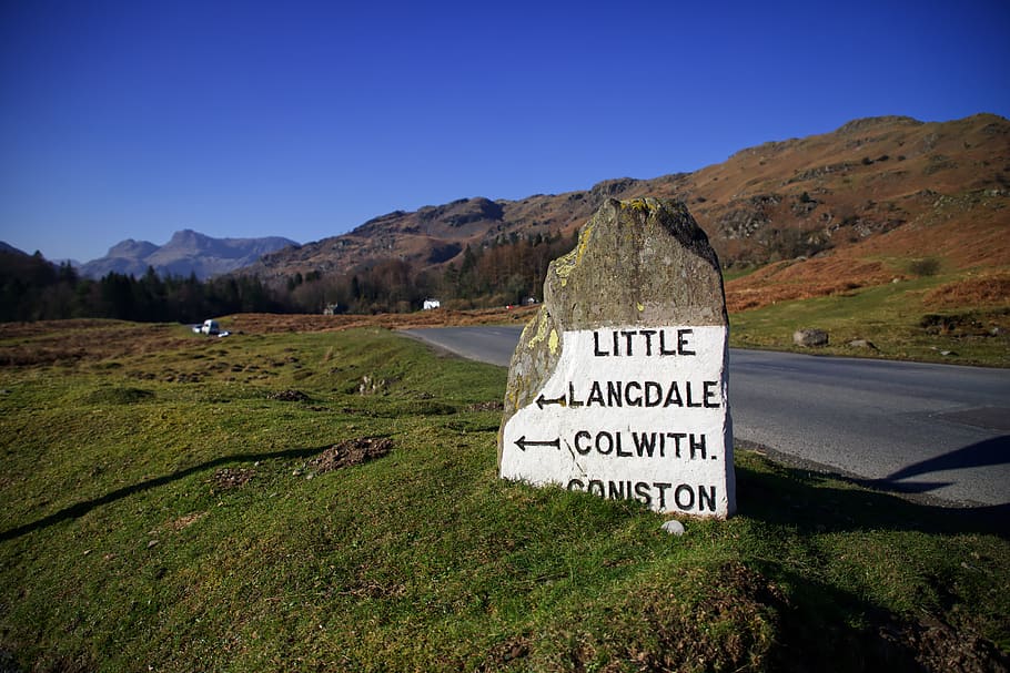 gray stone signage, nature, outdoors, road, b5343, united kingdom HD wallpaper