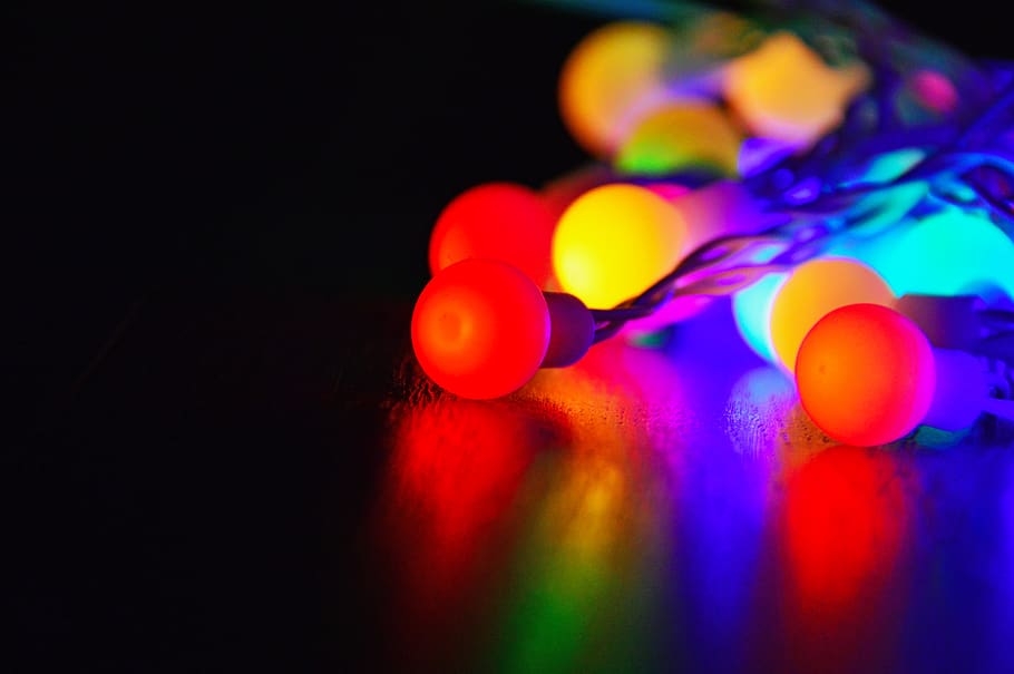 Selective Focus Photography of Led String Lights, background HD wallpaper