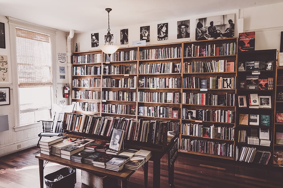 book collection in room, publication, shelf, bookshelf, indoors HD wallpaper