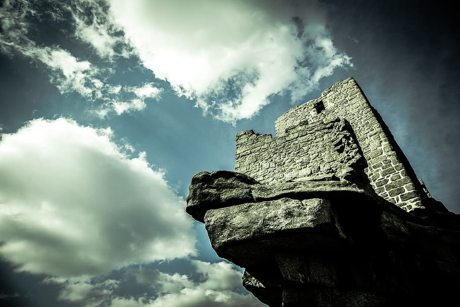 Gray Rocks Under White Cloudy Sky, memorial, monument, ruin, stone structure HD wallpaper