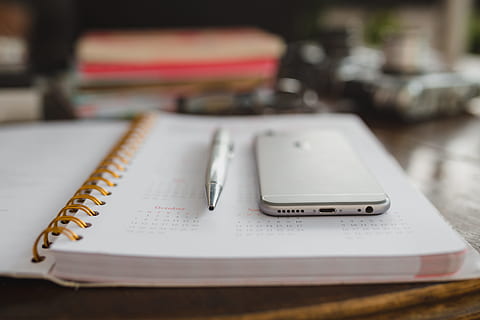 Pink calendar, notebook, diary, desk, no people, indoors, focus on foreground HD wallpaper