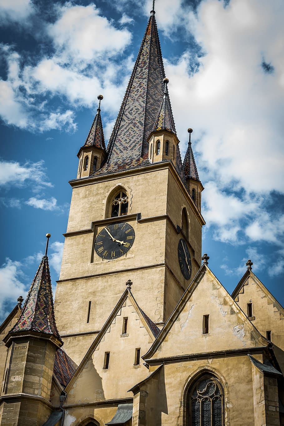 architecture, building, infrastructure, blue, sky, clouds, church HD wallpaper