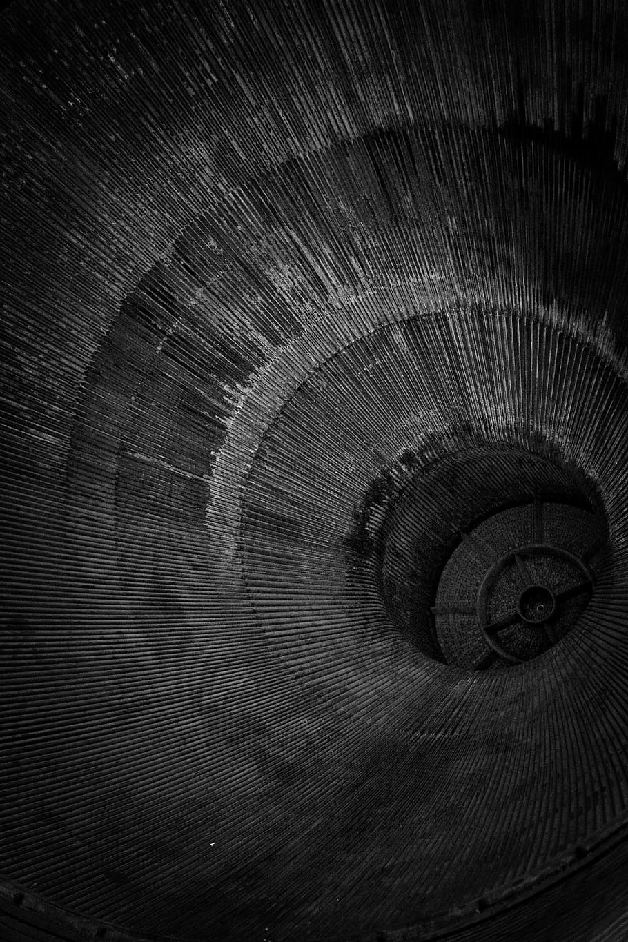 tunnel, monochrome, pattern, abstract, creative, rocket, space, HD wallpaper