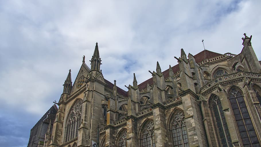 spire, tower, steeple, architecture, building, church, france HD wallpaper