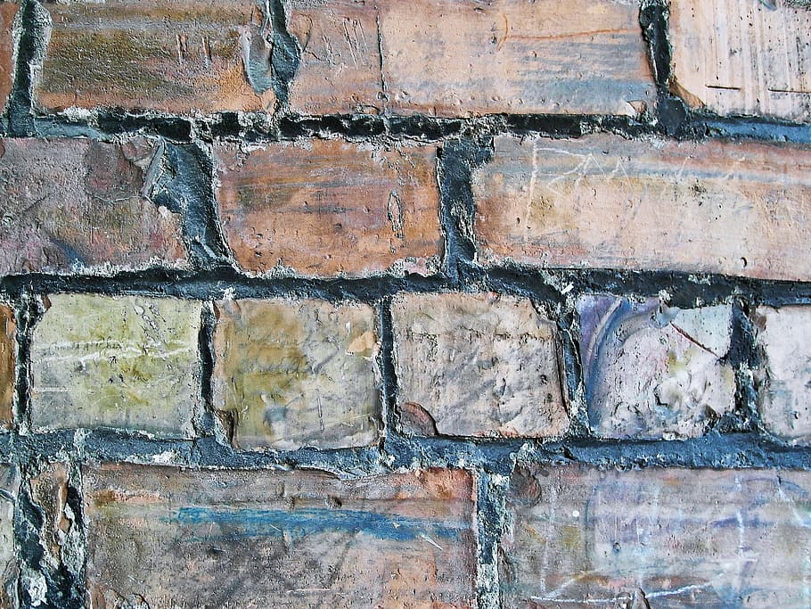 brick, wall, walkway, path, art, painting, pavement, sidewalk