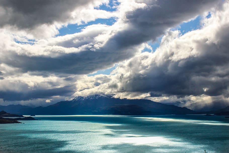 landscape, sea, sky, nature, sun, light, bright, sunset, blue HD wallpaper