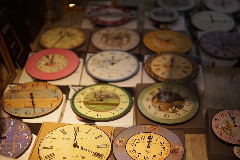 vienna, austria, clock, time, watches, bokeh, blur, night, indoors HD wallpaper