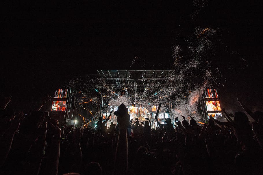 Photo of Live Concert, audience, celebration, crowd, dark, entertainment, HD wallpaper