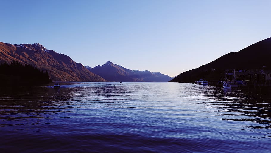 firest, lake, tree, queenstown, sky, forest, water, mountain HD wallpaper