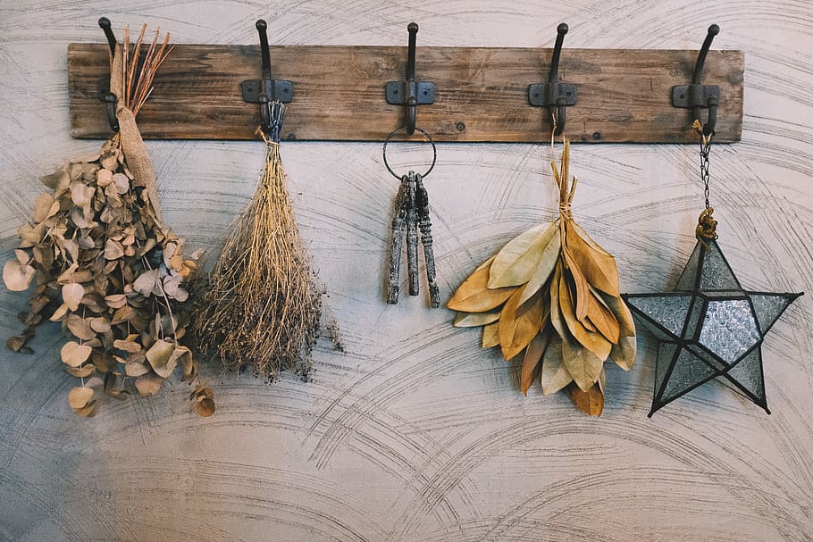 brown wooden wall hooks, pineapple, food, fruit, plant, coat rack