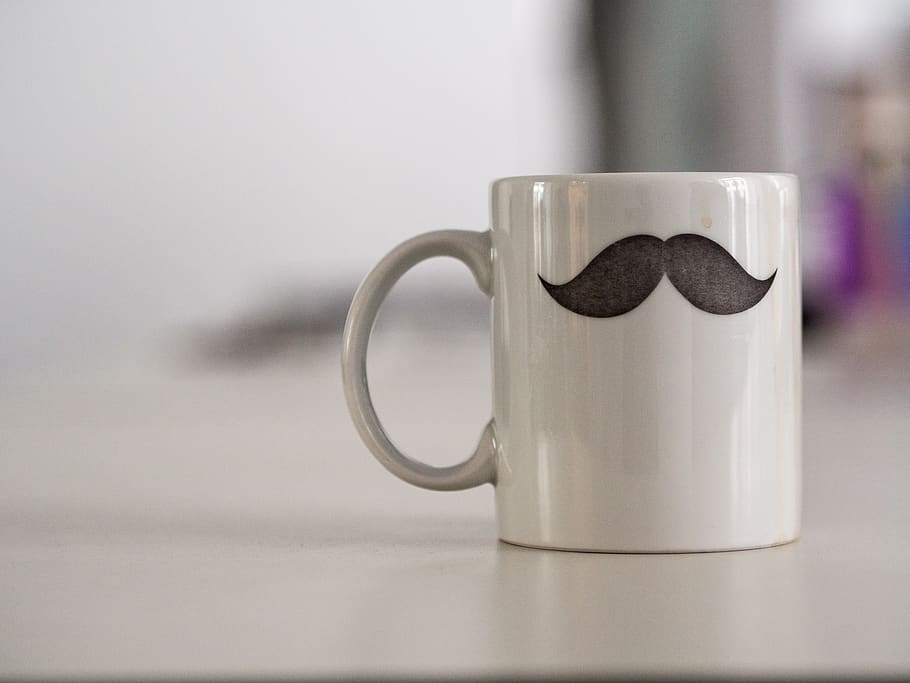 cup, coffee cup, table, mustache, pottery, beverage, espresso HD wallpaper