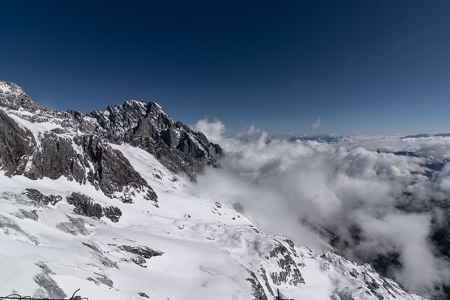 mountain, outdoors, nature, mountain range, peak, ice, snow HD wallpaper