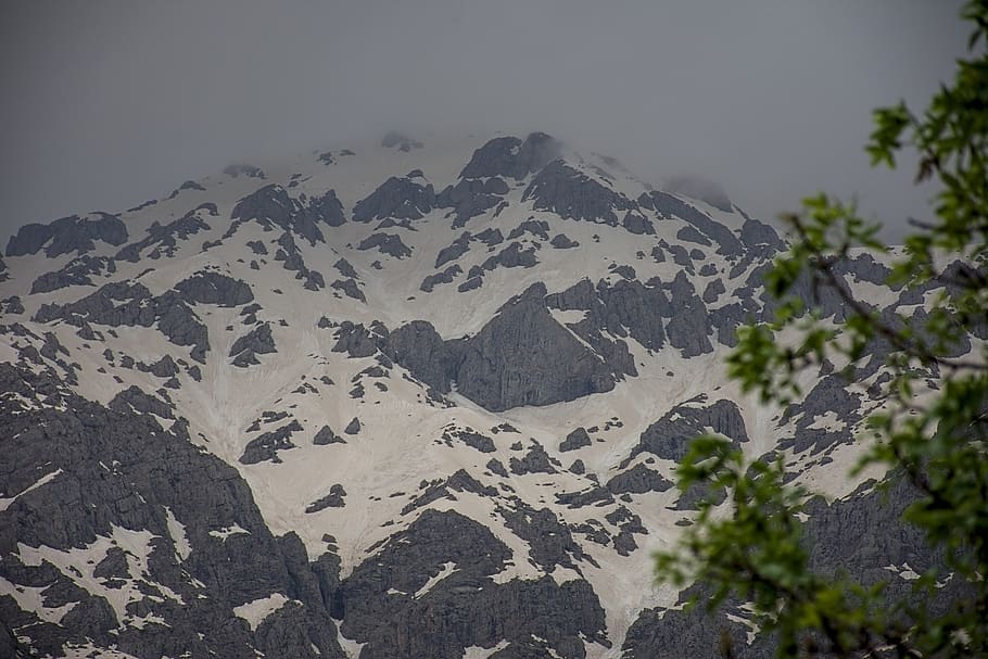 nature, outdoors, mountain, mountain range, ice, peak, plant HD wallpaper
