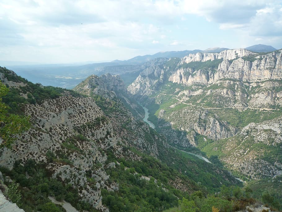 france, verdon gorge, canyon du verdon, provence, mountain, HD wallpaper