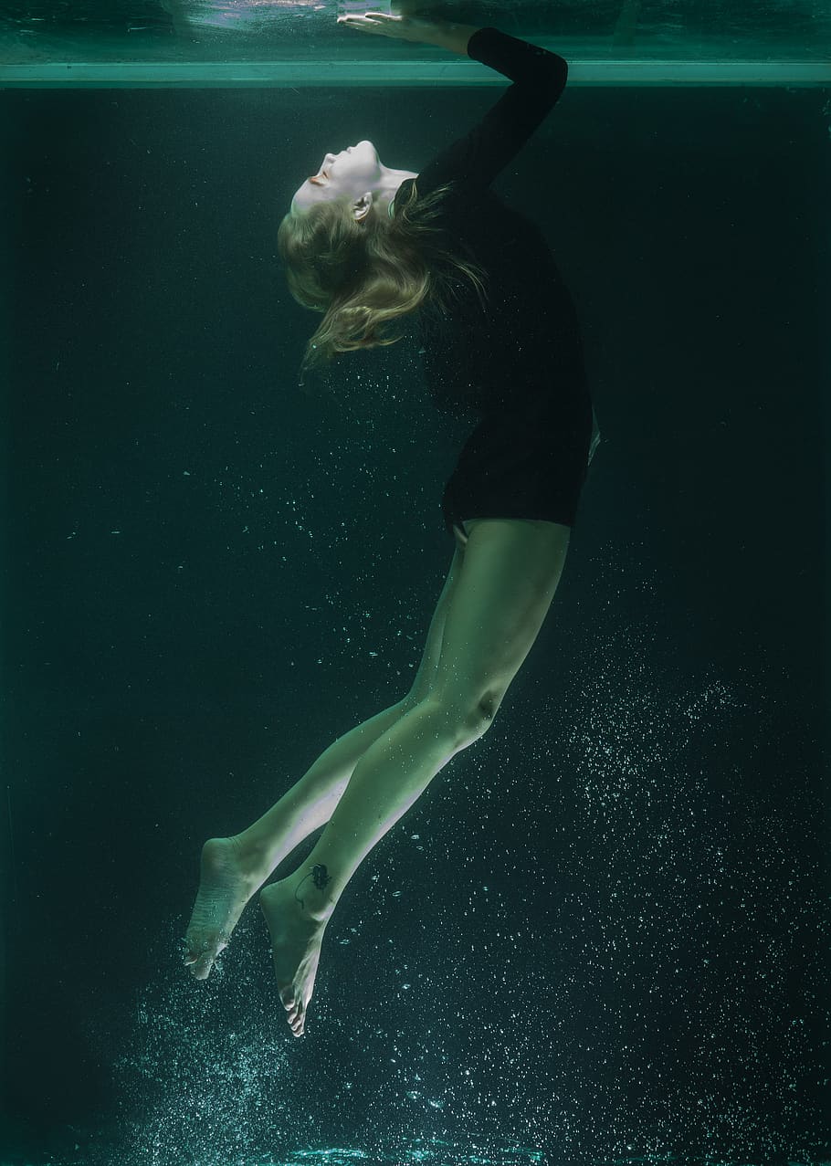 Photo of Woman Swimming Underwater, beauty, deep, drowning, female