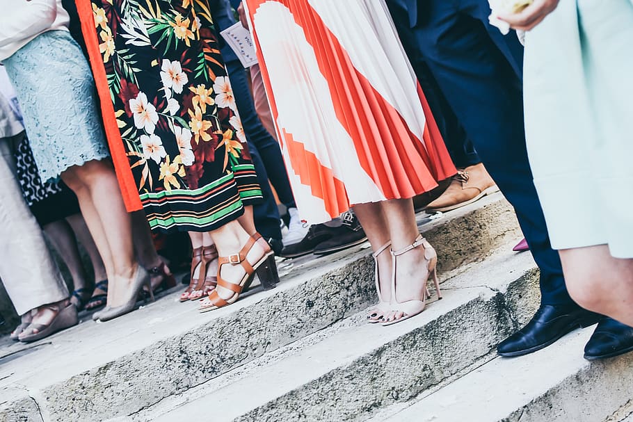 multicolored floral skirts, real people, group of people, women HD wallpaper