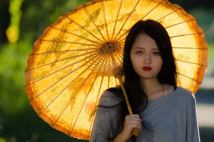 HD wallpaper: umbrella, girl, outdoor, asia, lady, thailand, burma ...