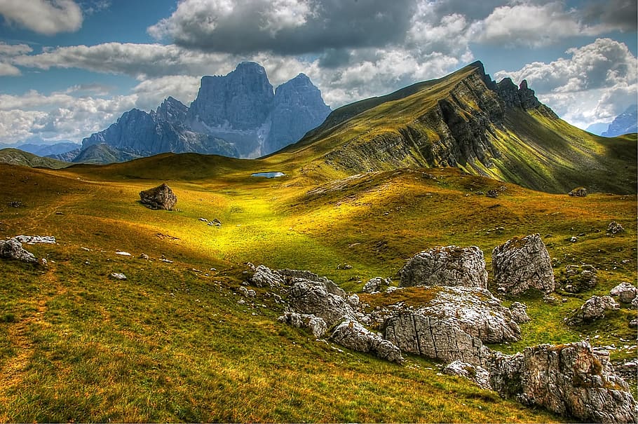 Landscape Photography of Mountain, alpine, clouds, cloudy, daylight HD wallpaper