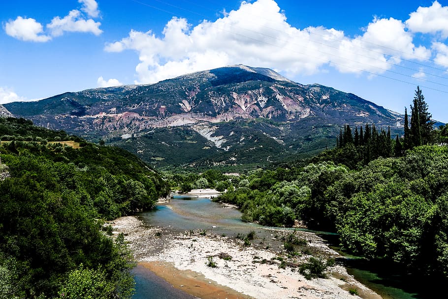 tree, mountain, plant, water, scenics - nature, sky, beauty in nature, HD wallpaper