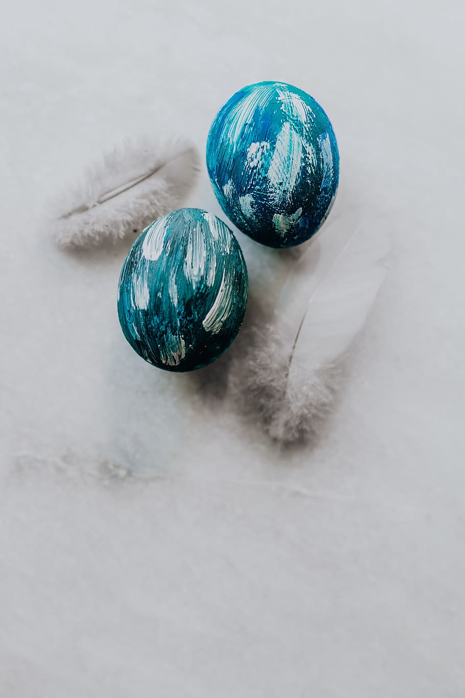 Blue Easter Eggs, colorful, painted, sphere, no people, still life, HD wallpaper