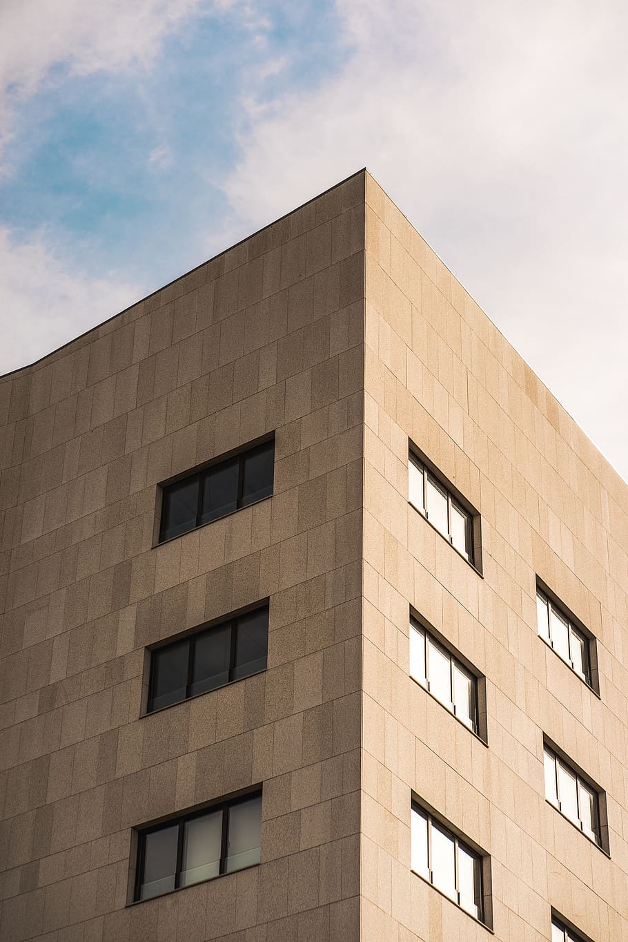 worm's eye view photography of building, corner, office building, HD wallpaper