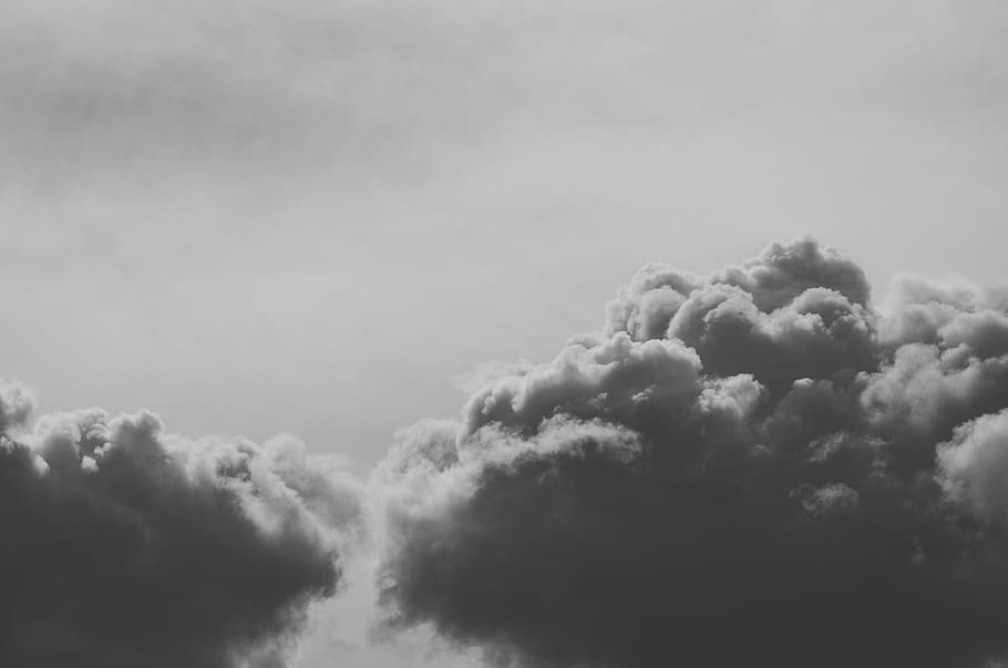 sky, clouds, darkness, black and white, nature, cloud - sky HD wallpaper
