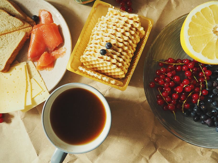 Filled Mug Beside a Cookie Filled Pack, berries, blueberries HD wallpaper