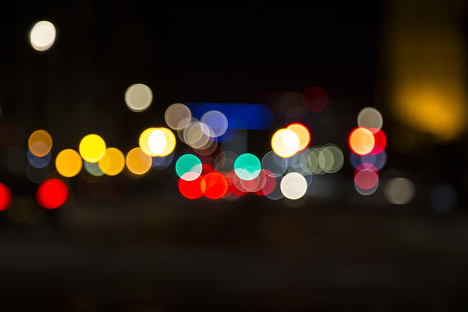 blur, lights, bokeh, night, dark, colour, palette, circle, flare HD wallpaper